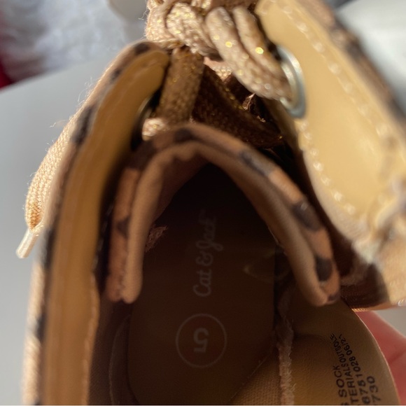 Cat & Jack Toddler Girls' Leapord Zipper Lace-Up Combat Boots Brown - Picture 8 of 8